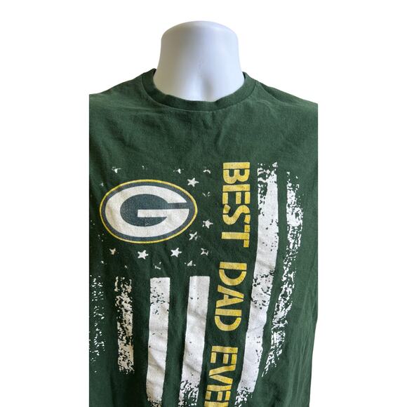 🏈 Green Bay Packers Best Dad Ever T-Shirt – NFL Fan Tee Men’s XL - Picture 2 of 4